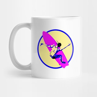 Surfer Girl Pink Surfboard Mug